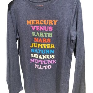 Gray blue Planet-Themed Kids Shirt
